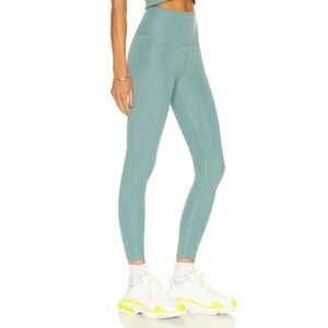 Beyond yoga Heather rib high waisted leggings mermaid green